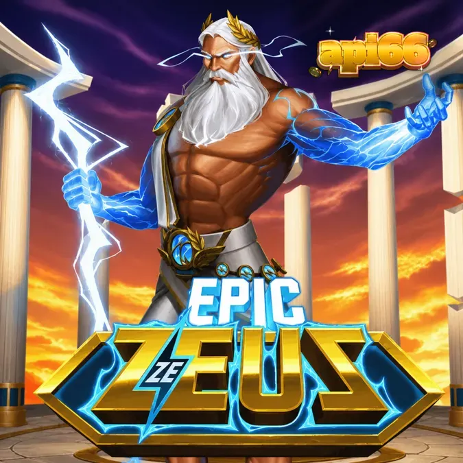 Tampilan antarmuka seluler Epic Ze Zeus dengan grid 6x5 yang cerah